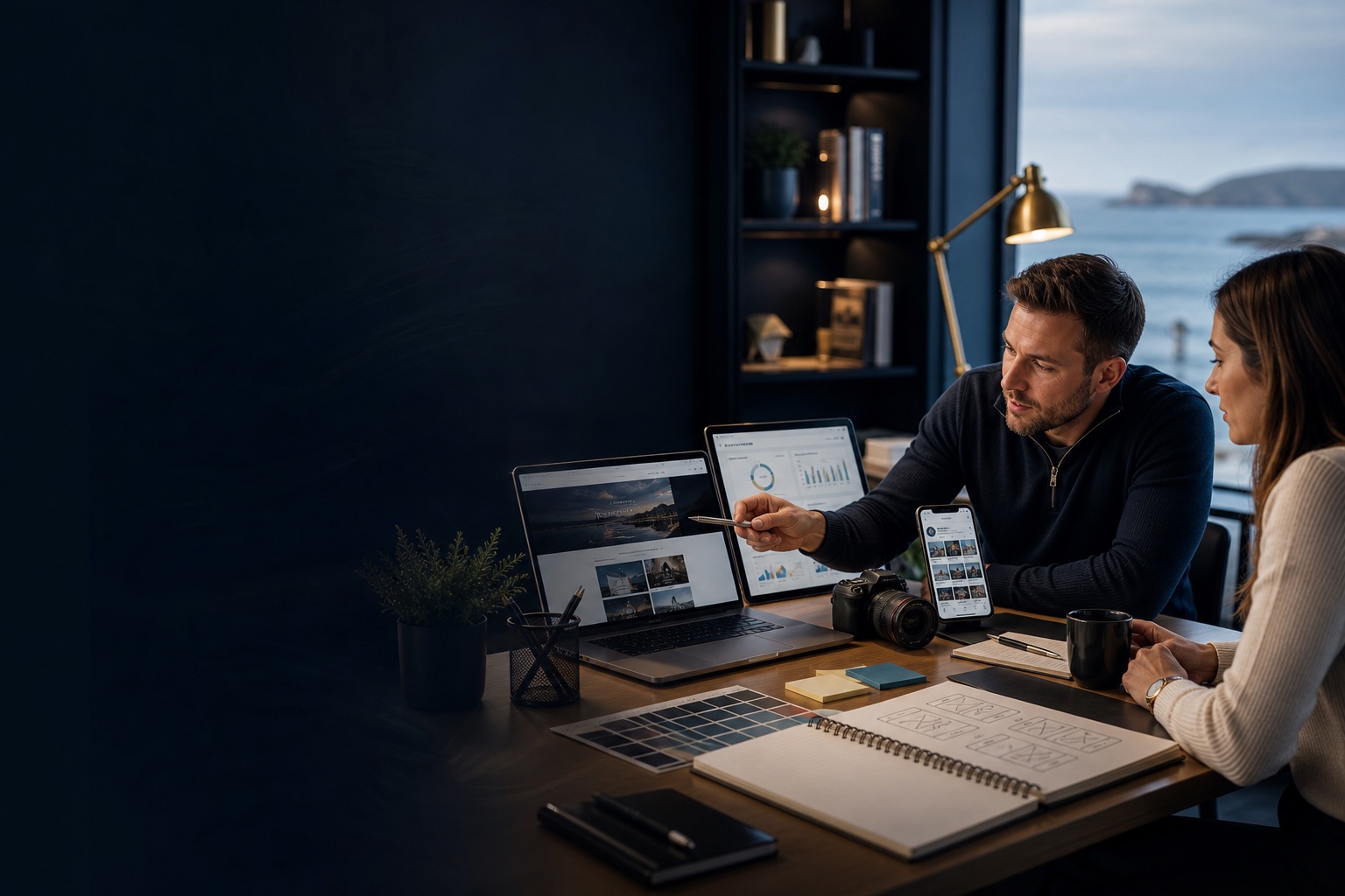 Digital consultant reviewing website and growth systems